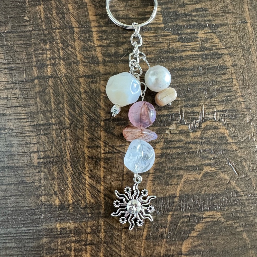 Beaded Sun Charm Keychain – NWOT